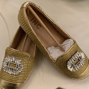 INC International Concepts Gold espadrilles. 
Brand new.